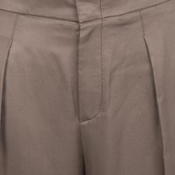 Pre Owned Gucci Brown High Waist Silk Pants S