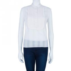Pre Owned Chloe White Sleeveless Panelled Top M