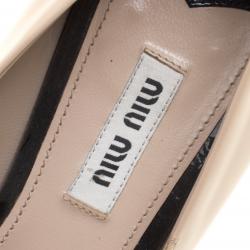 Pre Owned Miu Miu Two Tone Patent Mary Jane Cap Toe Flats Size 36