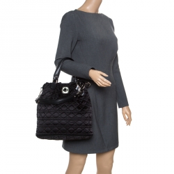 Pre Owned Dior Black Cannage Nylon Tote