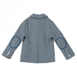 Pre Owned Armani Junior Grey Knit Notched Collar Blazer 2 Yrs