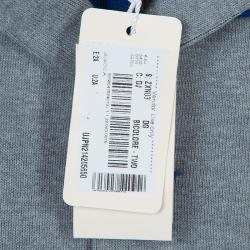 Pre Owned Armani Junior Grey Knit Notched Collar Blazer 2 Yrs