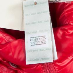 Pre Owned Armani Junior Red Quilted Down Jacket 14 yrs 