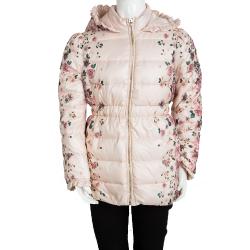 Pre Owned Armani Junior Pink Floral Printed Hooded Puffer Jacket 8 Yrs