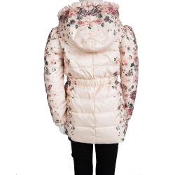 Pre Owned Armani Junior Pink Floral Printed Hooded Puffer Jacket 8 Yrs