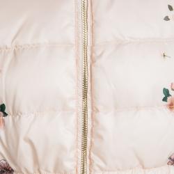 Pre Owned Armani Junior Pink Floral Printed Hooded Puffer Jacket 8 Yrs