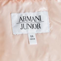 Pre Owned Armani Junior Pink Floral Printed Hooded Puffer Jacket 8 Yrs