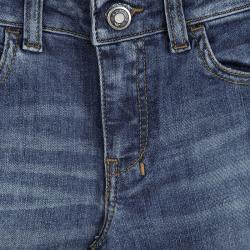 Pre Owned Armani Junior Indigo Faded Effect Elasticized Logo Waistband Detail Distressed Jeans 11 Yrs
