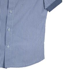 Pre Owned Armani Junior Blue and White Striped Short Sleeve Shirt 8 Yrs
