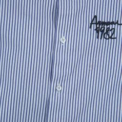 Pre Owned Armani Junior Blue and White Striped Short Sleeve Shirt 8 Yrs