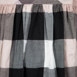 Pre Owned Burberry Children Antique Pink Checked Cotton Dress 12 Months