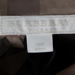 Pre Owned Burberry Children Antique Pink Checked Cotton Dress 12 Months