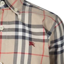 Pre Owned Burberry Beige Novacheck Long Sleeve Button Front Cotton Shirt 6 Yrs