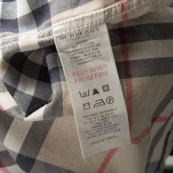 Pre Owned Burberry Beige Novacheck Long Sleeve Button Front Cotton Shirt 6 Yrs