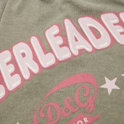 Pre Owned تنورة قطنية رمادية بشعار دانتيل دي أند جي جونيور 6 سنوات