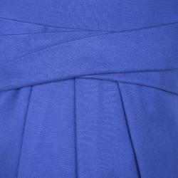  Dior Blue Jersey Asymmetric Pleat Detail Sleeveless Dress 6 Yrs