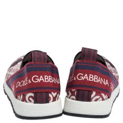 Pre Owned Dolce & Gabbana Multicolor DG Mania Print Stretch Mesh Slip On Sneakers Size IT 33 (Kids)