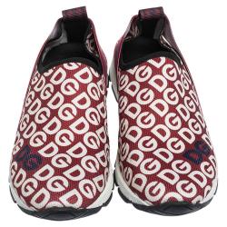 Pre Owned Dolce & Gabbana Multicolor DG Mania Print Stretch Mesh Slip On Sneakers Size IT 33 (Kids)