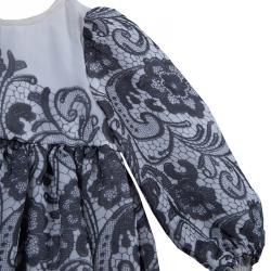 Pre Owned Dolce & Gabbana Monochrome Lace Print Dress 3-6 Mths