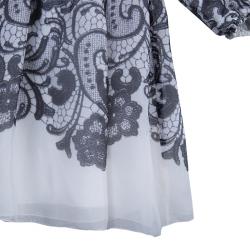 Pre Owned Dolce & Gabbana Monochrome Lace Print Dress 3-6 Mths