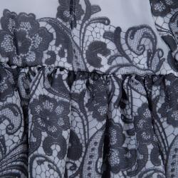 Pre Owned Dolce & Gabbana Monochrome Lace Print Dress 3-6 Mths