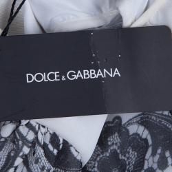 Pre Owned Dolce & Gabbana Monochrome Lace Print Dress 3-6 Mths