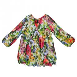 Pre Owned فستان اطفال دولتشي أند غابانا كم طويل نقوش أزهار (بناتي)