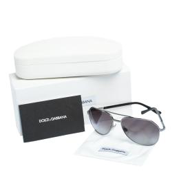 Pre Owned Dolce & Gabbana Grey Gradient/Silver DG2125 Sunglasses