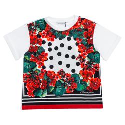 Pre Owned Dolce & Gabbana Multicolor Portofino Polka Dot Print Cotton T Shirt 18-24 Months