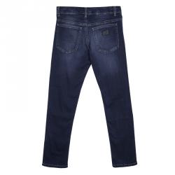 Pre Owned Dolce & Gabbana Indigo Dark Wash Denim Faded Effect Stretch Jeans 9 Yrs