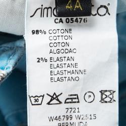 Pre Owned Fendi Blue Cold Pigment Overdyed Cotton Cargo Pants 4 Yrs