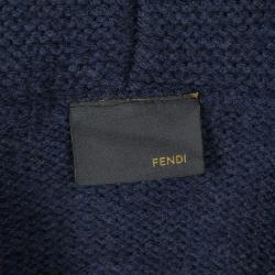 Pre Owned Fendi Blue Wool Toggle Button Detail Long Sleeve Cardigan 4 Yrs