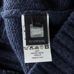 Pre Owned Fendi Blue Wool Toggle Button Detail Long Sleeve Cardigan 4 Yrs