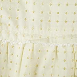 Gucci Kids Yellow Cutout Lace Trim Detail Cotton Sangallo Dress 6-9 M
