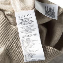 Pre Owned Gucci Beige Cashmere Blend Knit Long Sleeve Button Front Cardigan 4 Yrs