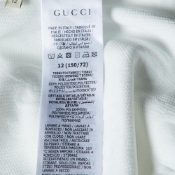 Pre Owned Gucci White GG Textured Jersey Logo Tape Detail Jacket 12 Yrs