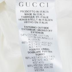 Pre Owned Gucci Off White Monogram Jacquard Cap Sleeve Dress 5 Yrs