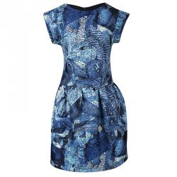 Pre Owned Jean Paul Gaultier Junior Indigo Printed Prunelle Dress 12 Yrs