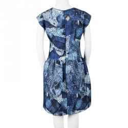 Pre Owned Jean Paul Gaultier Junior Indigo Printed Prunelle Dress 12 Yrs