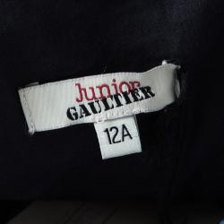 Pre Owned Jean Paul Gaultier Junior Indigo Printed Prunelle Dress 12 Yrs