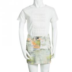 John Galliano Kids Multicolor Printed Mini Skirt 10 Yrs