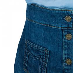 Pre Owned Little Marc Jacobs Blue Denim Buttondown Skirt 12 Yrs
