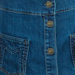 Pre Owned Little Marc Jacobs Blue Denim Buttondown Skirt 12 Yrs