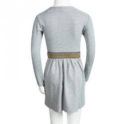 Pre Owned Little Marc Jacobs Grey Knit Long Sleeve Dress 8 Yrs