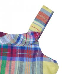 Pre Owned Ralph Lauren Multicolor Plaid Sleeveless Dress and Bloomer Set 6 Months