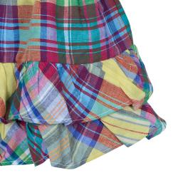 Pre Owned Ralph Lauren Multicolor Plaid Sleeveless Dress and Bloomer Set 6 Months