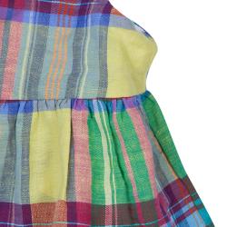 Pre Owned Ralph Lauren Multicolor Plaid Sleeveless Dress and Bloomer Set 6 Months