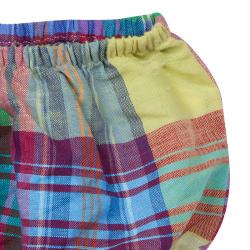 Pre Owned Ralph Lauren Multicolor Plaid Sleeveless Dress and Bloomer Set 6 Months