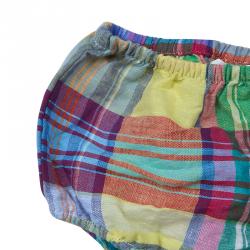 Pre Owned Ralph Lauren Multicolor Plaid Sleeveless Dress and Bloomer Set 6 Months