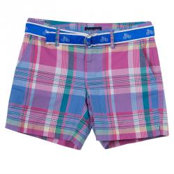 Ralph Lauren Multicolor Checked Belted Bermuda Shorts 8 Yrs